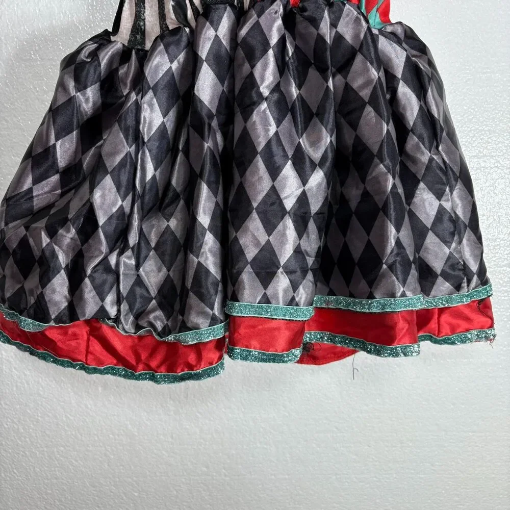Spirit Halloween Carnival Cuties Clown Toddler Costume Dress 3T-4T Black Red